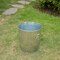 Gardenised Round Galvanized Steel, Trash Can with Lid - Durable Metal Bucket for Backyard, Lawn, Garden and Yard Use - Weather-Resistant Garbage Can for Indoor and Outdoor